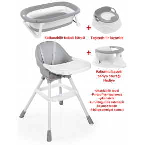 Dolu Bebek çeyiz set mama sandalyesi adaptör lazımlık katlanır küvet vakumlu banyo oturağı